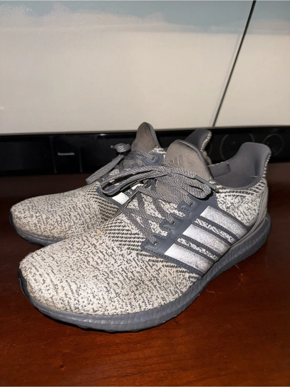 adidas Grey Heather Knit Running Shoes